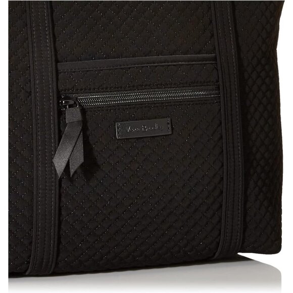 Women's Black Microfiber Vera Tote Bag Small Stylish Everyday Carry - Picture 3 of 7